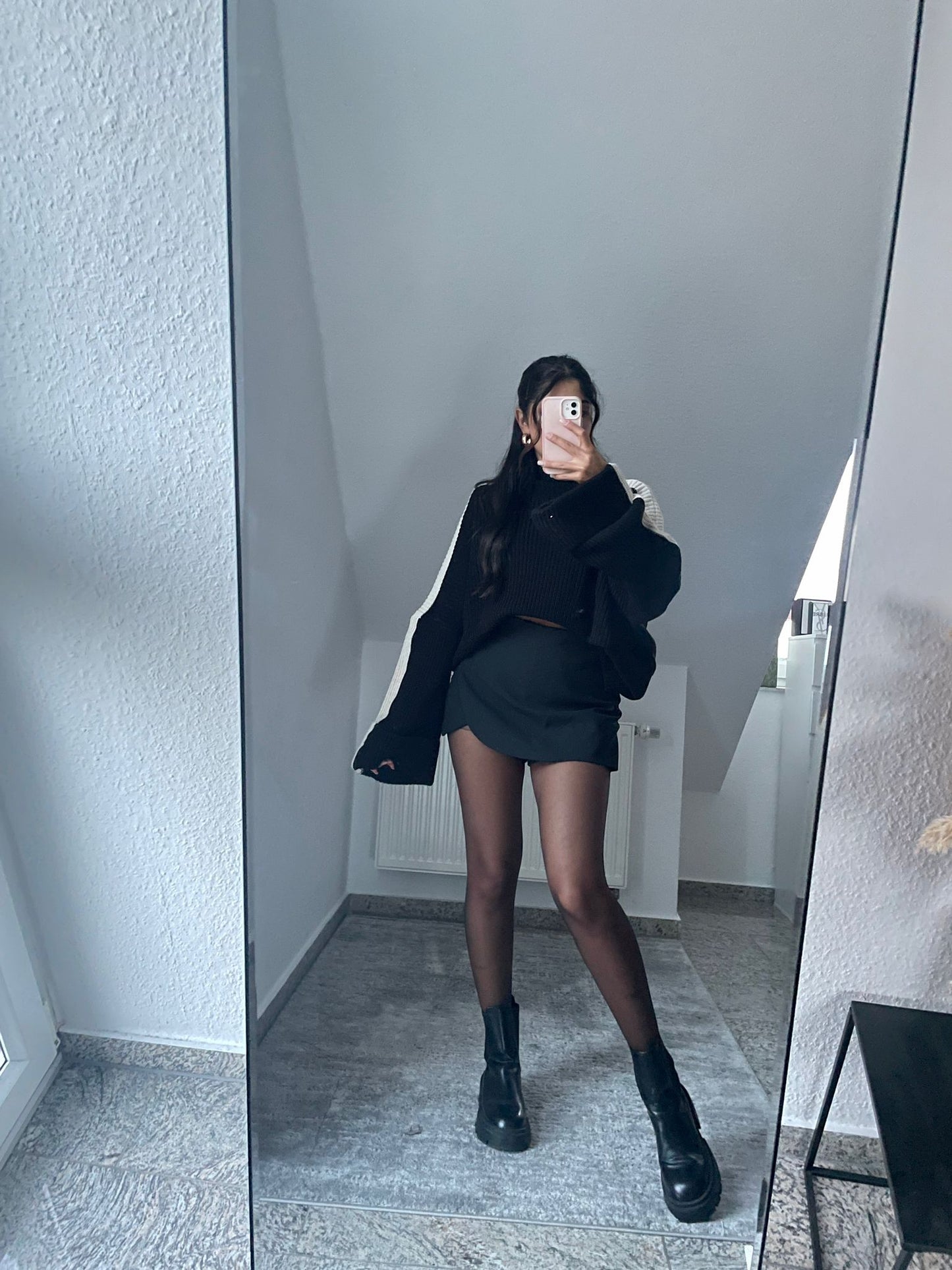 Oversize Pullover mit Streifen am Ärmel
