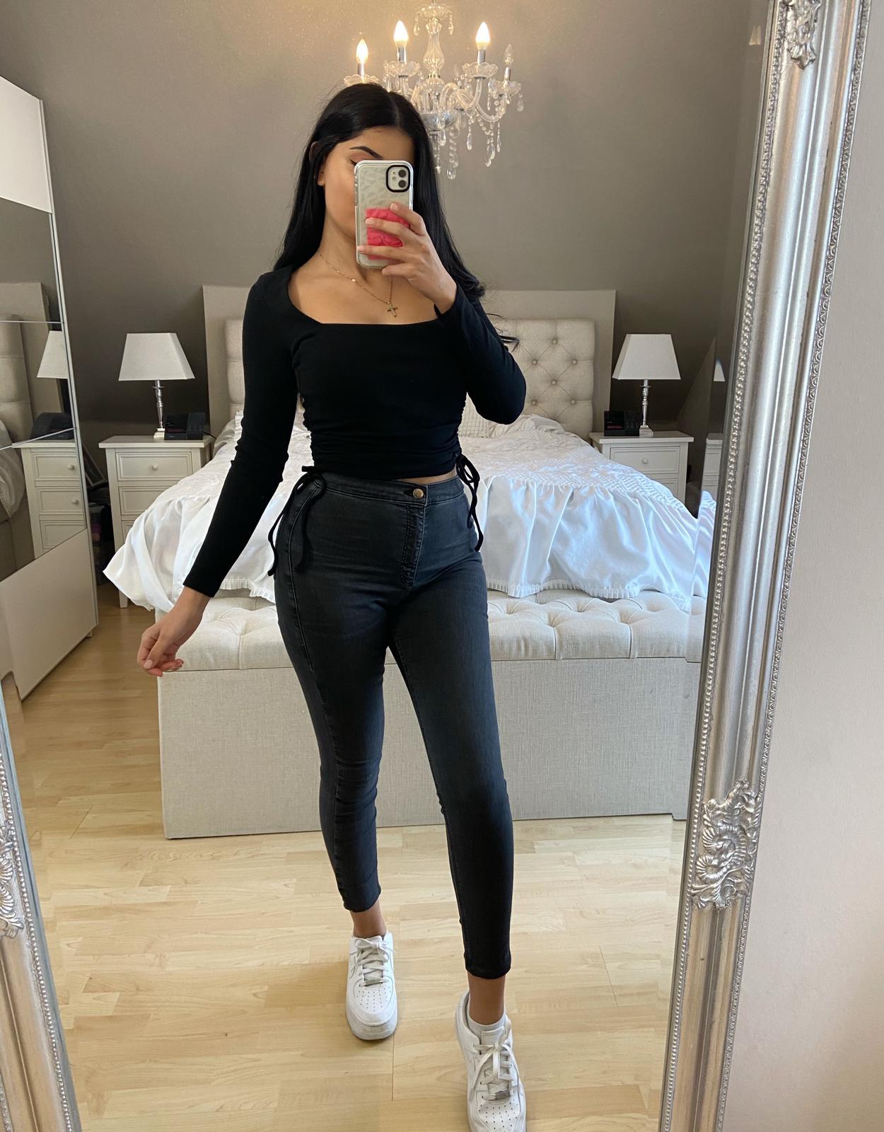 Longsleeve mit Seitenrüschen