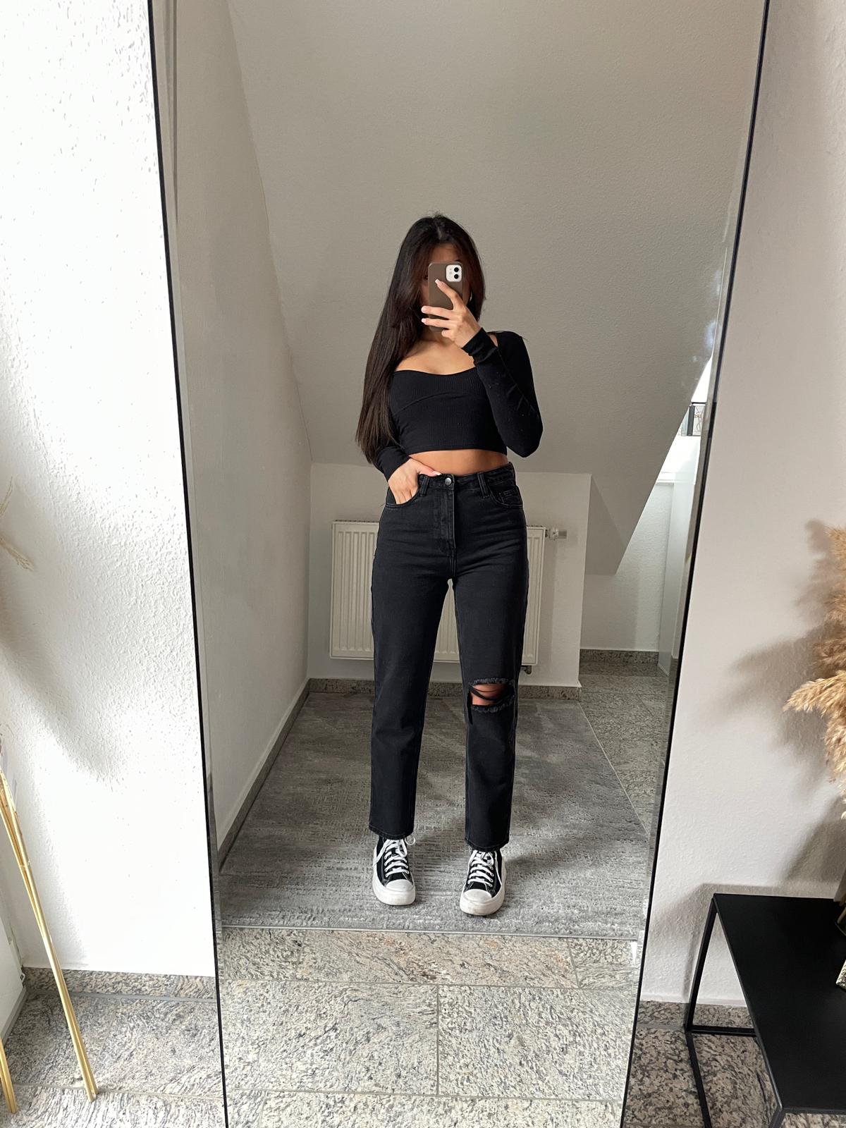 Mom Jeans Schwarz